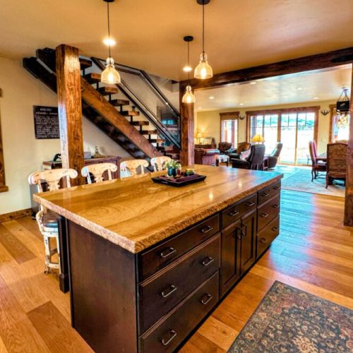 The open layout means you are never away from the fun in this kitchen.