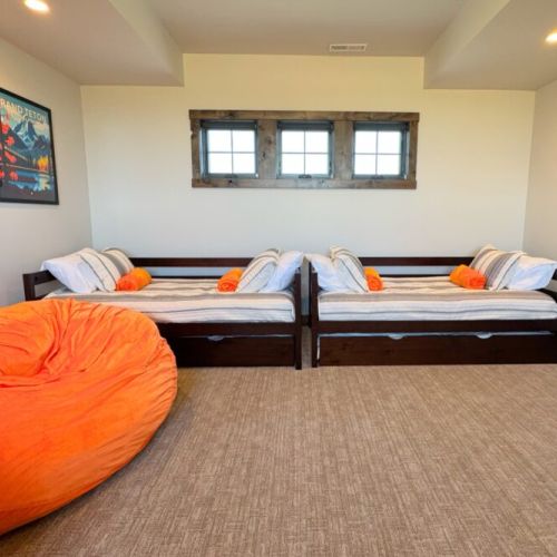 Bedroom #4 has 3 twin beds as well as 3 trundles — perfect for larger groups with kids!