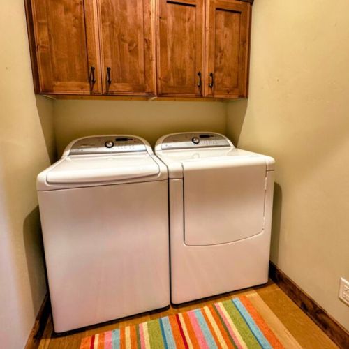 In case your day of skiing or hiking has your clothes in need of cleaning, we have a washer and dryer on-site, and we even provide detergent!