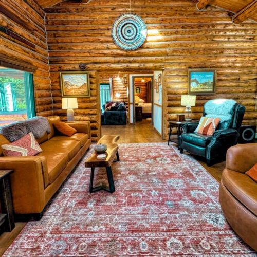 Kick back and relax after a day of play by lounging in the living area.