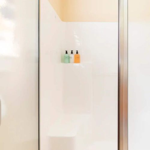We provide shampoo, body wash, and conditioner in both bathrooms.