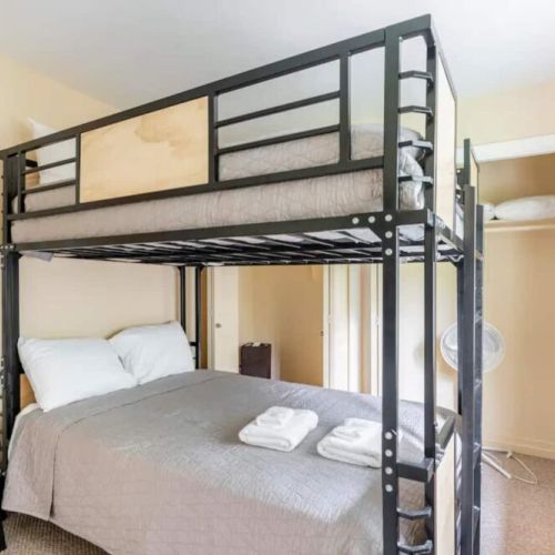 Bedroom #2 has a Full XL-over-Full XL bunk so even a full-sized adult has enough room!
