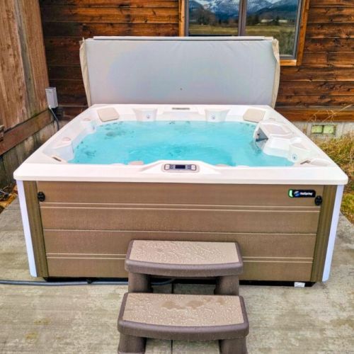 Kick back at the end of a day of fun by soaking in the hot tub!