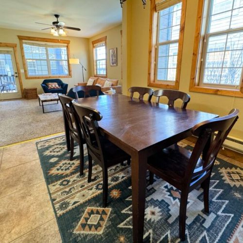 Gather around the dining room table for conversation, food, and fun.