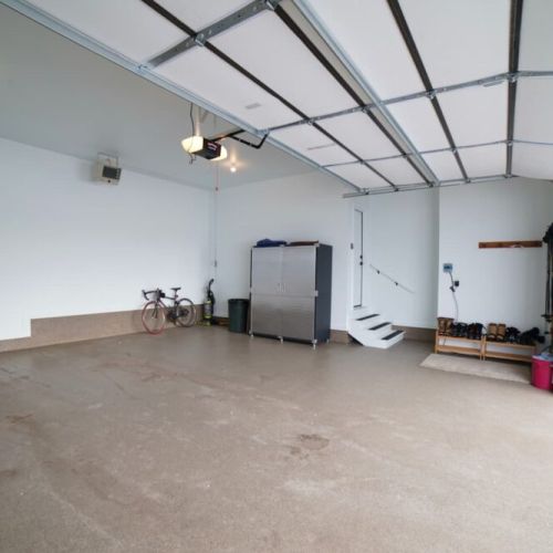 The 2-car garage keeps your vehicles free from the elements, and is the perfect place to store any gear.