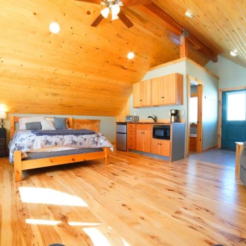 The studio's open concept means you can cook, eat, or relax, and never feel left out.