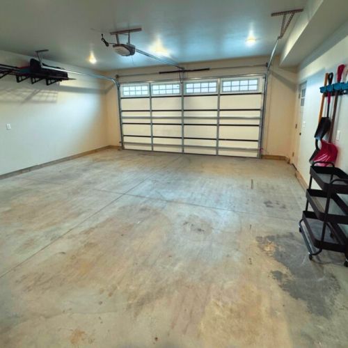 The 2-car garage is perfect for keeping your vehicles and gears protected from the elements.