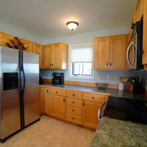 The kitchen comes stocked with everything you'd need to prepare a meal for any occasion.