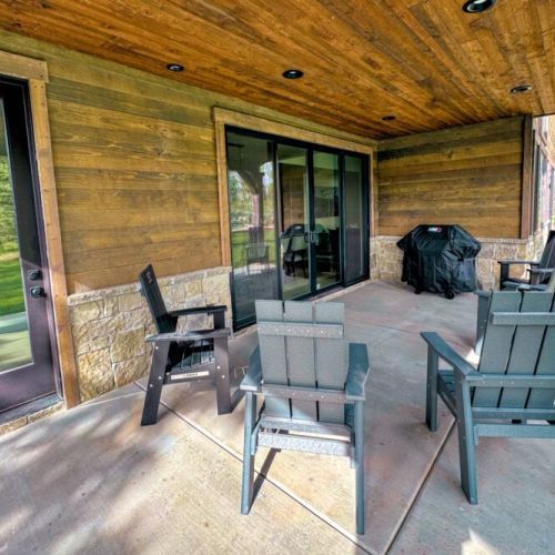 Head to the back patio to cook up a meal on the propane grill.