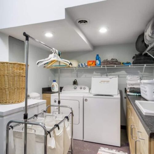 In case your day of skiing or hiking has your clothes in need of cleaning, we have a washer and dryer on-site, and we even provide detergent!