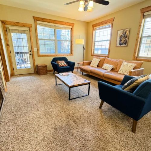The spacious living room is the ideal spot to hang out after a day of play!