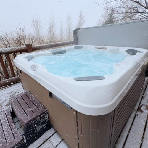 Soak your cares away in the private hot tub — it is the perfect way to relax during your time here.