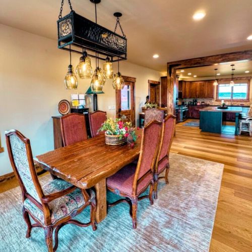 Enjoy a sit-down meal with your friends or family at the dining room table.