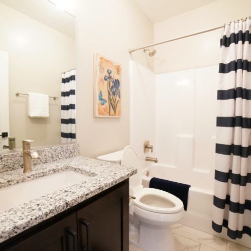 A full bath, featuring a tub/shower combo, is available on the main floor of the home.