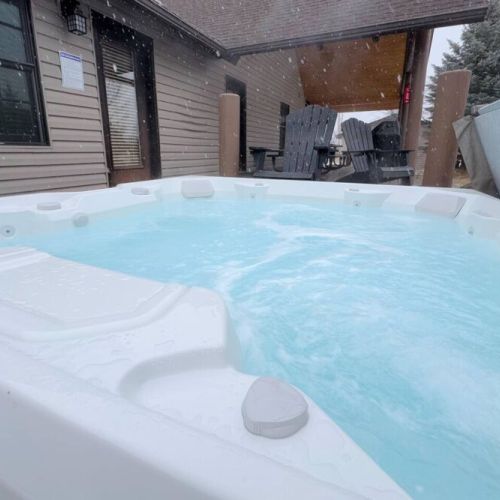 Soak your cares away in the private hot tub — it is the perfect way to relax during your time here.