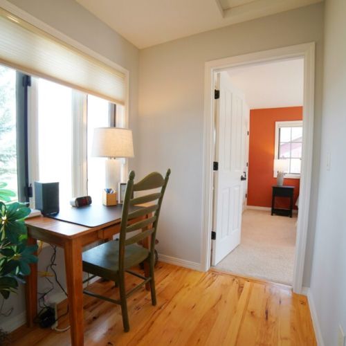 A dedicated working space in the hallway makes this home perfect for any work- or school-from-home needs.