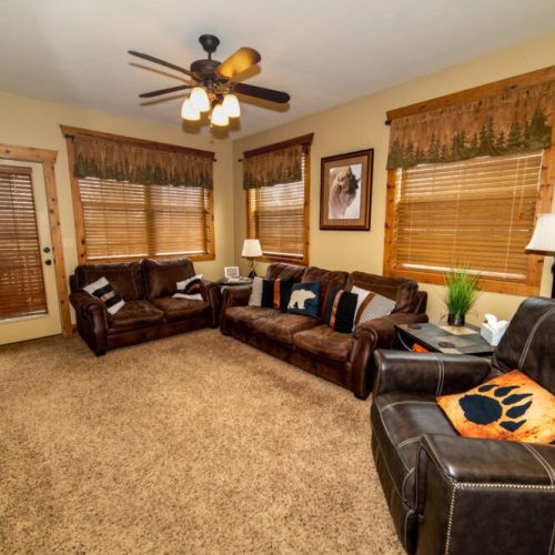 Kickback at the end of a day of skiing, hiking, or biking by relaxing in the cozy living room.