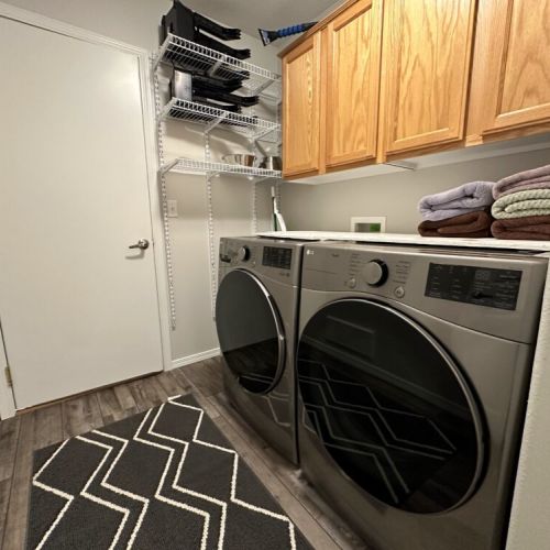 In case your day of skiing or hiking has your clothes in need of cleaning, we have a washer and dryer on-site, and we even provide detergent!