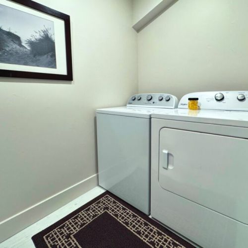 In case your day of skiing or hiking means your clothes are in need of cleaning, we have a washer and dryer on-site, and we even provide detergent!