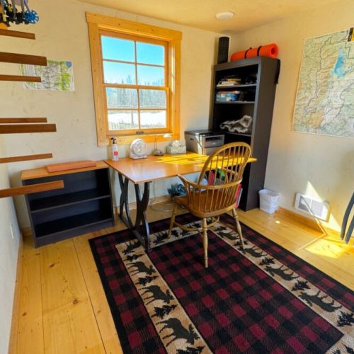 The cottage is the perfect space for any work- or school-from-home needs. Or you can make use of the extra storage space — ideal for any outdoor gear!