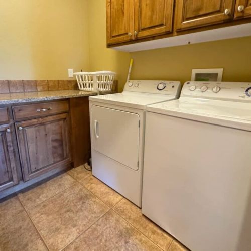 In case your day of skiing or hiking has your clothes in need of cleaning, we have a washer and dryer on-site, and we even provide detergent!