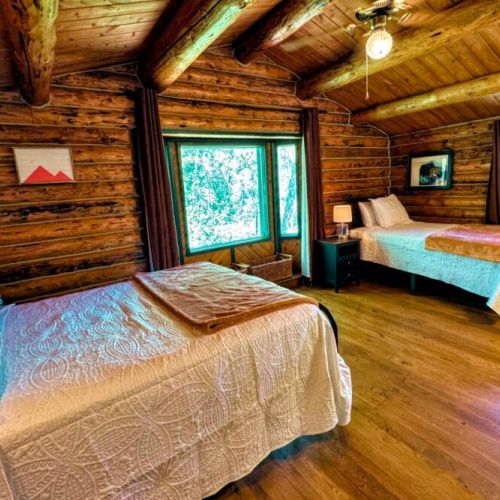 Bedroom #4 (upstairs) has a full-size bed and a twin bed, in addition to its own access to the Jack-and-Jill bathroom.