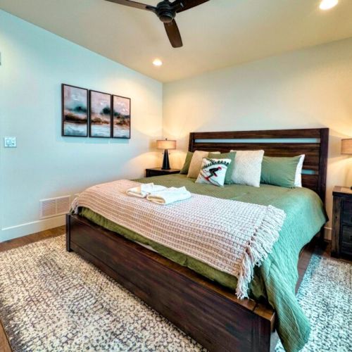 Bedroom #3 also enjoys a king bed, and access to the Jack-and-Jill bathroom shared with Bedroom #2.