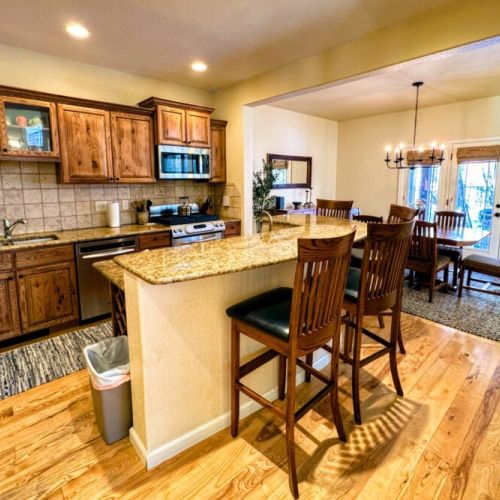 Whip up something to eat for the whole group in this well-appointed kitchen!