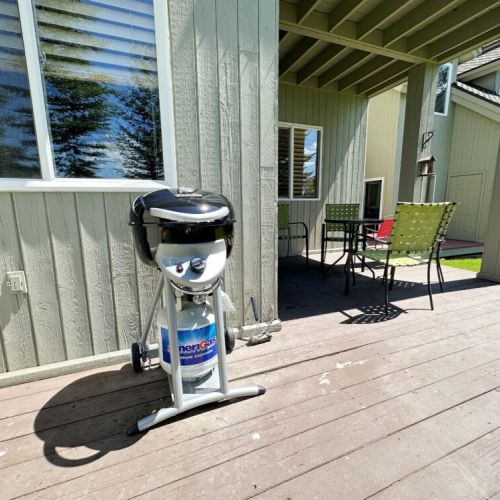 Head out to the back porch to enjoy a little sunshine or make use of the propane grill!