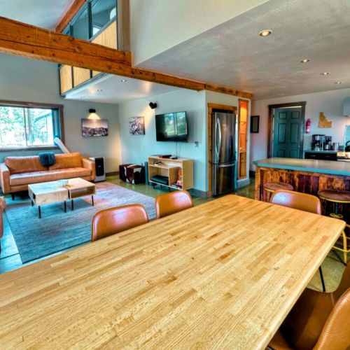 Whether you are sitting down to relax in the living room or having a snack at the dining room table, you can always be a part of the fun in this house.