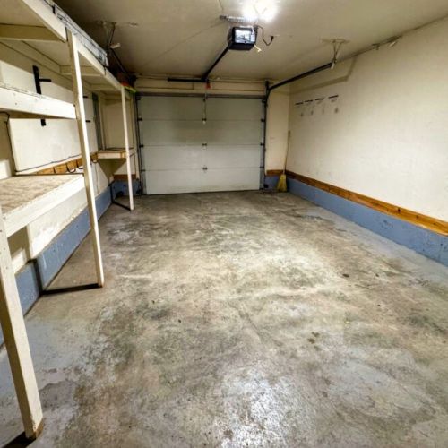 The garage keeps your vehicle free from the elements, and makes a perfect place to store any gear.