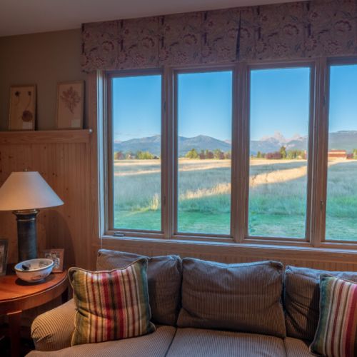 Nearly every room in the house enjoys a spectacular view of the Tetons.