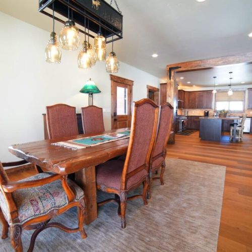 Enjoy a sit-down meal with your friends or family at the dining room table.