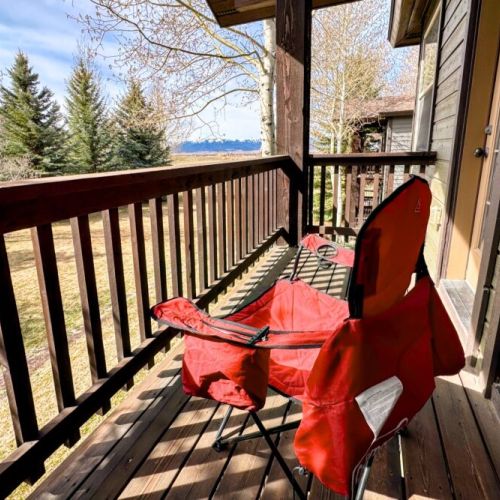 Bedrooms #2 and #3 also share a porch looking out over the common green space and out towards the Big Hole Mountains.