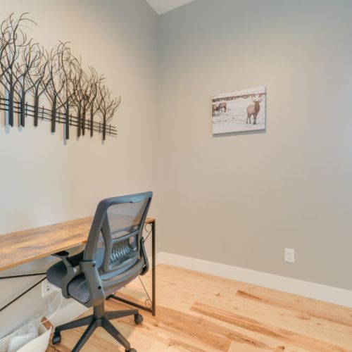 In case you have to work-from-home, there is an office off of the living room that is equipped with a desk and chair.