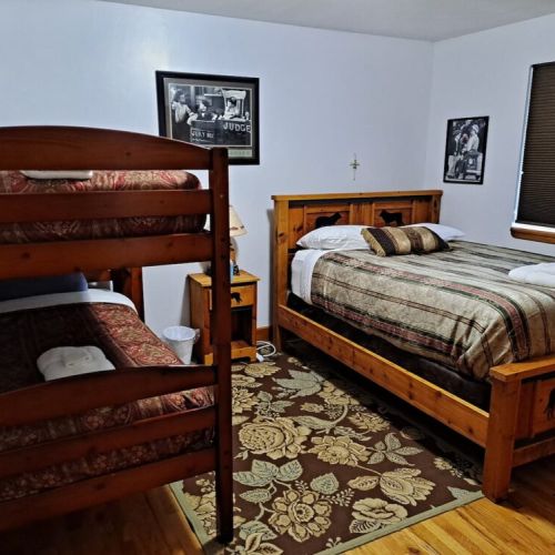 Bedroom #3 features a twin-over-twin bunk and a queen bed.