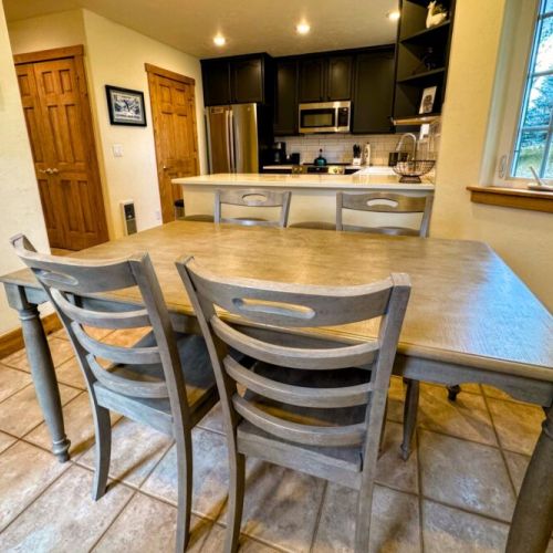 Gather around the dining table for food, conversation, and fun!