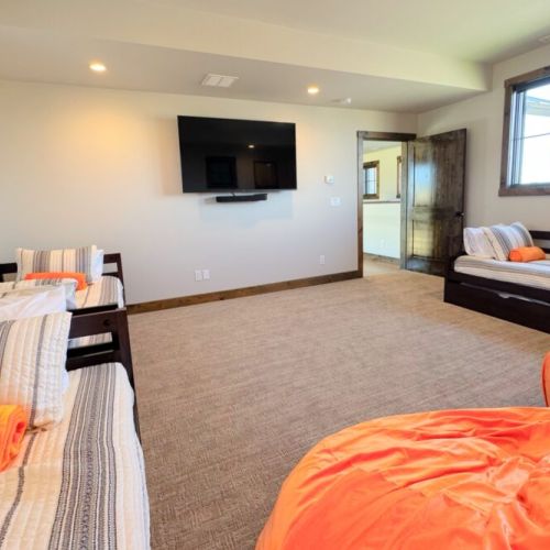 Bedroom #4 has 3 twin beds as well as 3 trundles — perfect for larger groups with kids!
