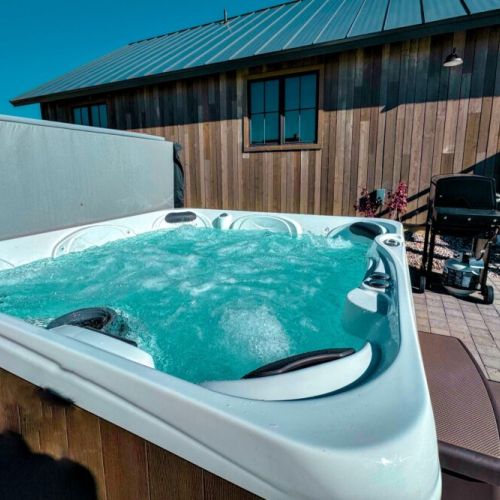 Luxuriating in the hot tub is the perfect way to start or finish your day.