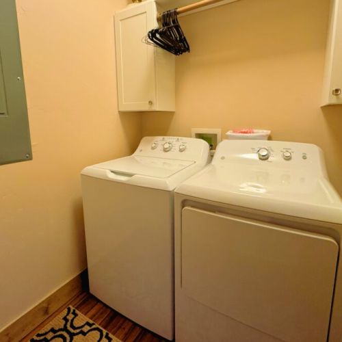 In case your day of skiing or hiking has your clothes in need of cleaning, we have a washer and dryer on-site, and we even provide detergent!