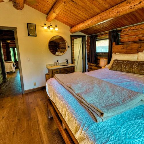Bedroom #3 (upstairs) has a queen bed, direct access to a Jack-and-Jill bathroom, and a wonderful view looking over the front yard.