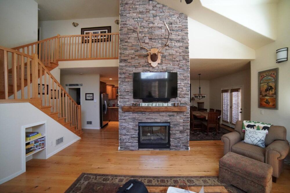 Enjoy the tastefully appointed great room — chill around a fire or take in a movie using the smart TV.