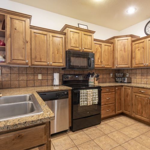 Enjoy a night in using this well-appointed kitchen.