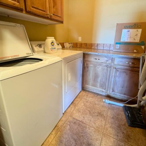 In case your day of skiing or hiking means your clothes are in need of cleaning, we have a washer and dryer on-site, and we even provide detergent!
