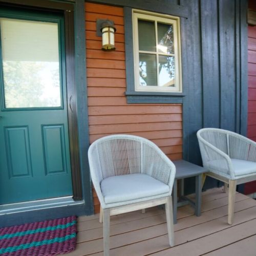 Enjoy a cup of coffee or an evening drink out on the cozy front porch.