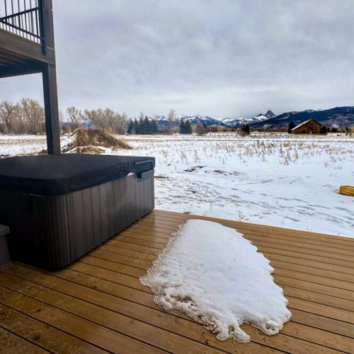 Soak your cares away in the private hot tub — it is the perfect way to relax during your time here.