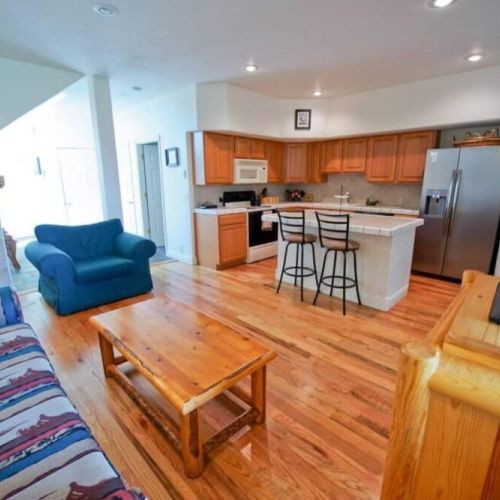 Living room and kitchen open up together.