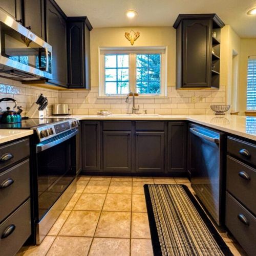 With new appliances and cabinets, this kitchen is ready for a family meal.