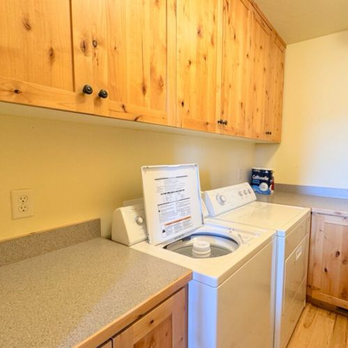 In case your day of skiing or hiking has your clothes in need of cleaning, we have a washer and dryer on-site, and we even provide detergent!