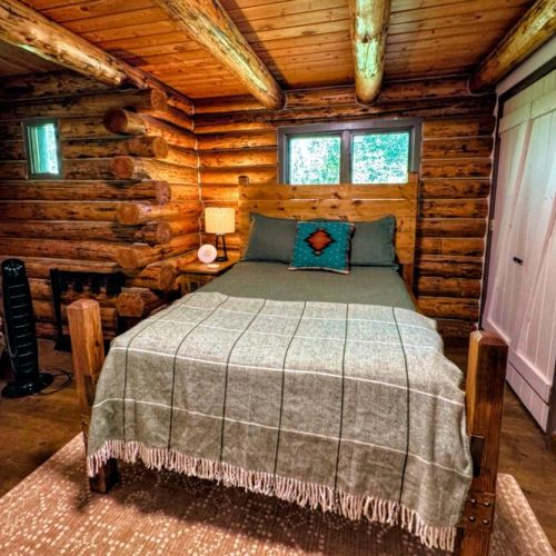 Bedroom #2 (ground level), located just off the kitchen, has a full-size bed.